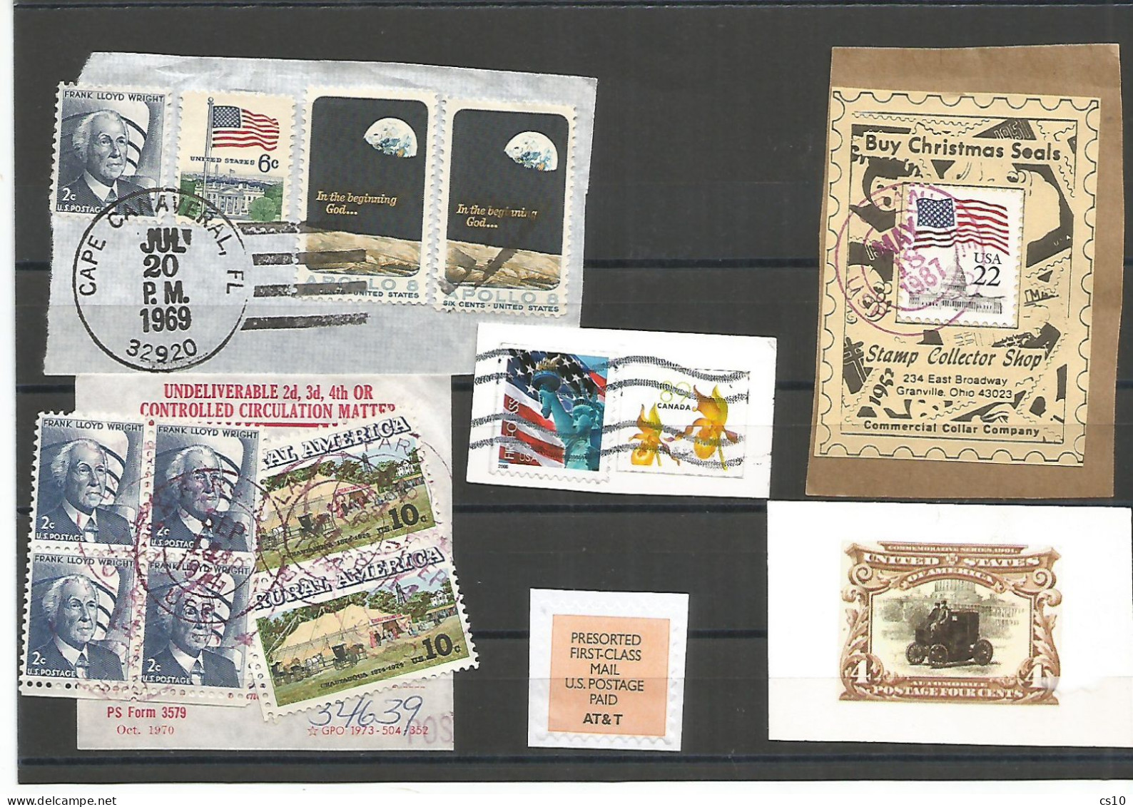 USA Postal History : APO RPO Abroad Offices Canada & Germany Mixed Frnkgs Incl.Presorted 1st Class 7 Scans - Collections