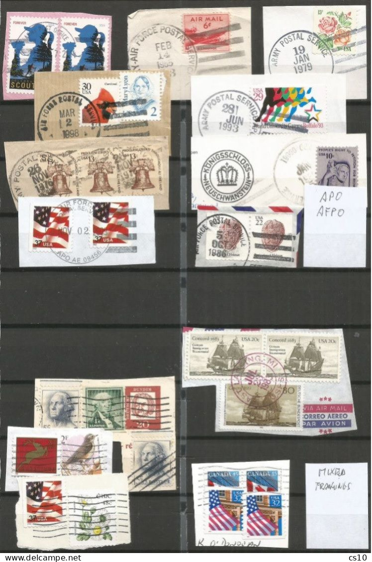 USA Postal History : APO RPO Abroad Offices Canada & Germany Mixed Frnkgs incl.Presorted 1st Class 7 scans
