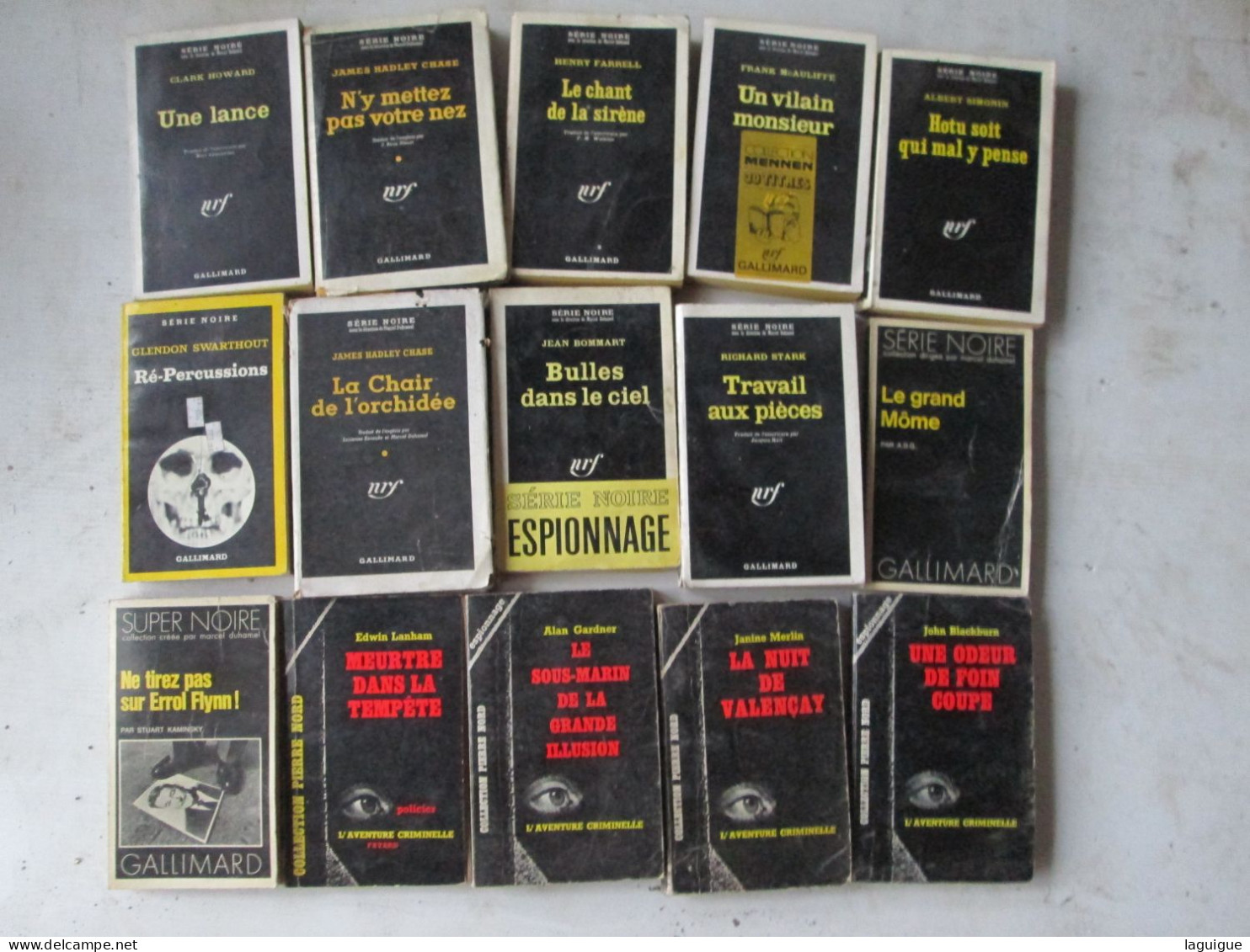 LOT DE 15 POLICIER ESPIONNAGE SERIE NOIRE L'AVENTURE CRIMINELLE - Wholesale, Bulk Lots