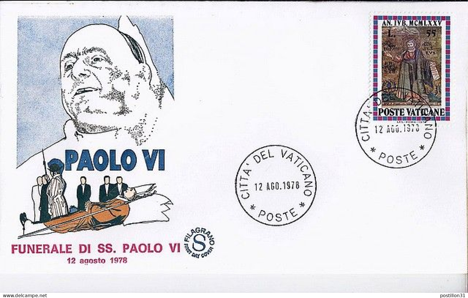 VATICAN N° 587 S/L. DU 12.8.78    1° JOUR - Cartas & Documentos