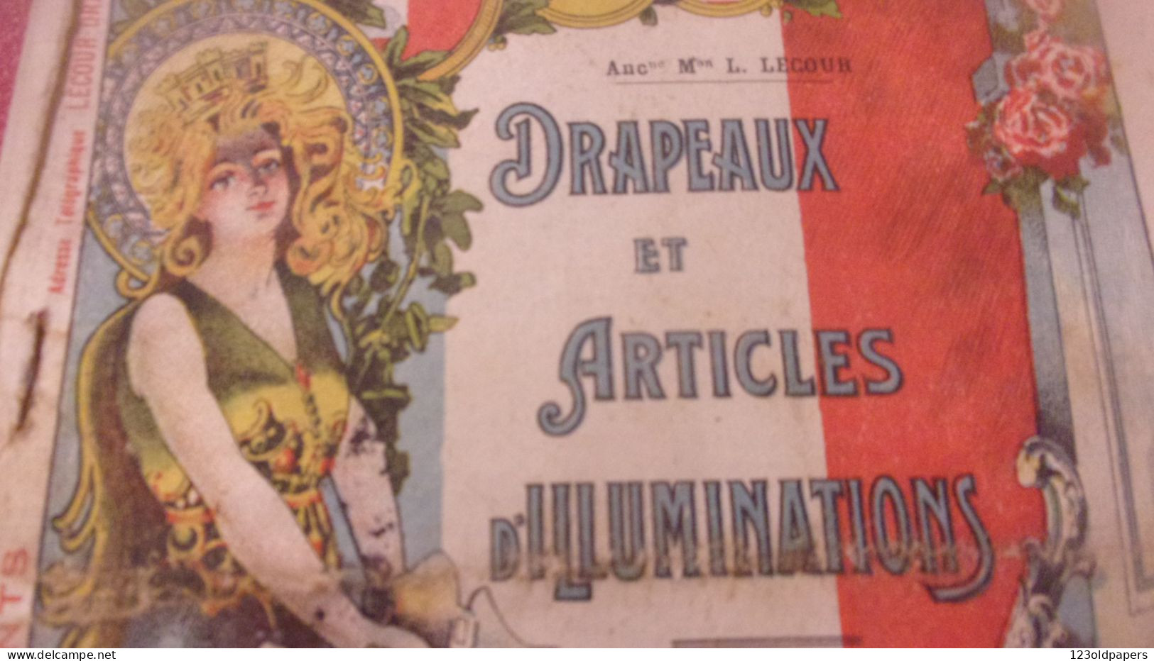 1908 RARE CATALOGUE DRAPEAUX ARTICLES ILLUMINATIONS FEUX ARTIFICES... VVE LECOUR  BROUCHOT