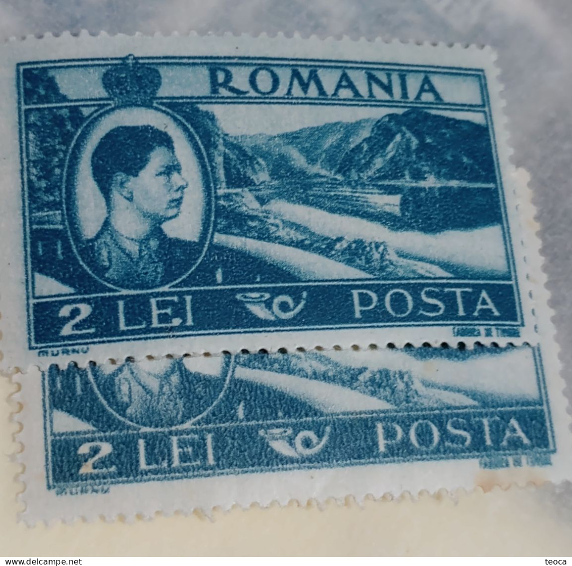 Stamps Errors Romania 1947 # Mi 1068 King Michael Printed With A Loop At The Letter "E" In LEI Unused - Errors, Freaks & Oddities (EFO)