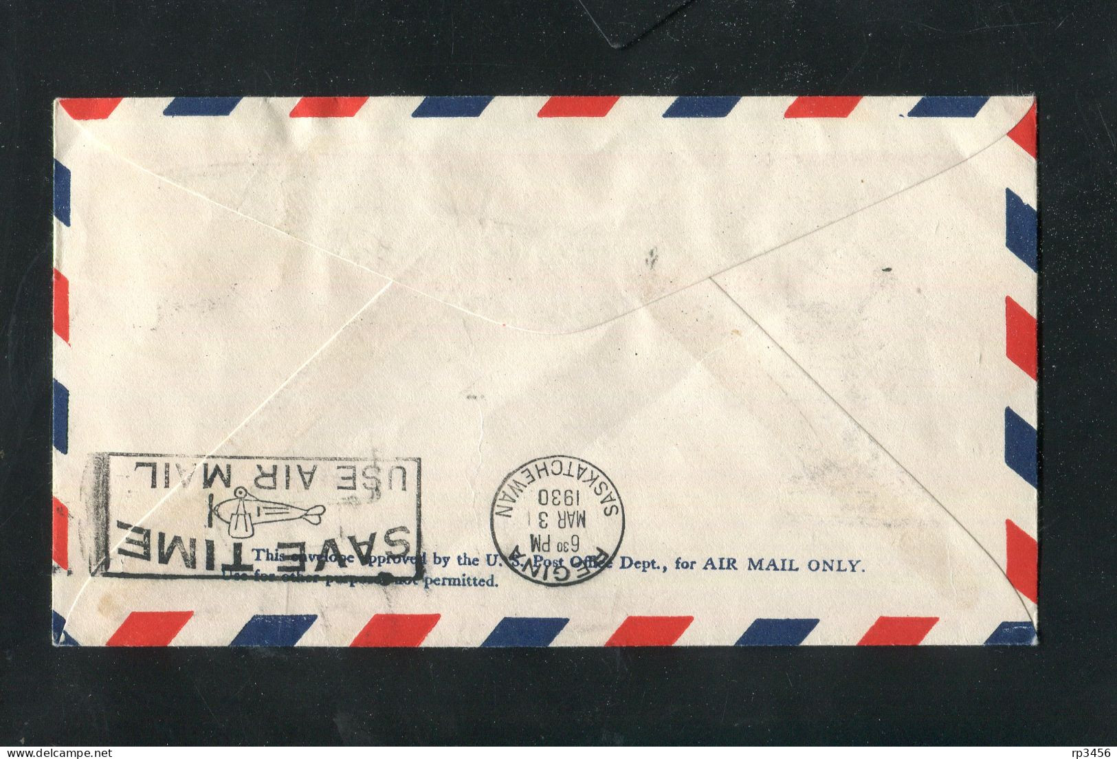 "KANADA" 1930, Erstflugbrief "Nord Battle Ford-Regina" (1187) - Airmail