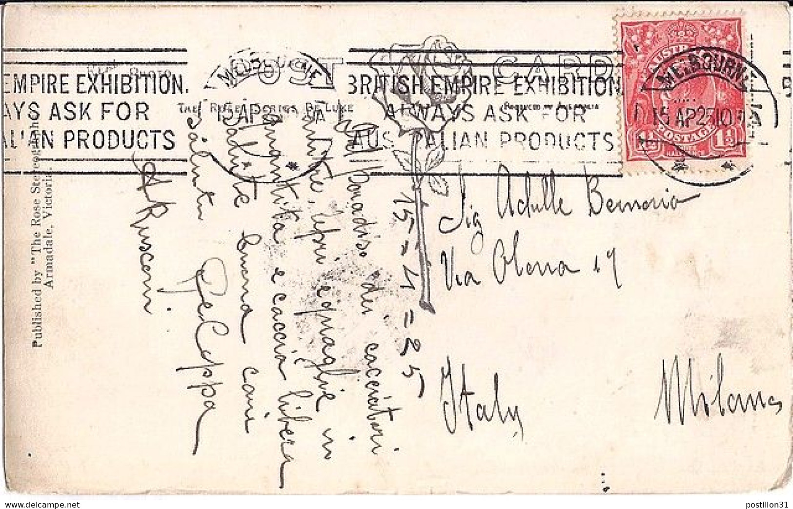 AUSTRALIE N° 52 S/L. DE MELBOURNE/15.4.25 POUR LA FRANCE - Brieven En Documenten