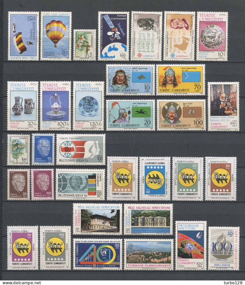 TURQUIE Année 1985 ** N° 2458/2490 Neufs MNH Superbe C 66.65 € Jahrgang Ano Completo Full Year - Komplette Jahrgänge