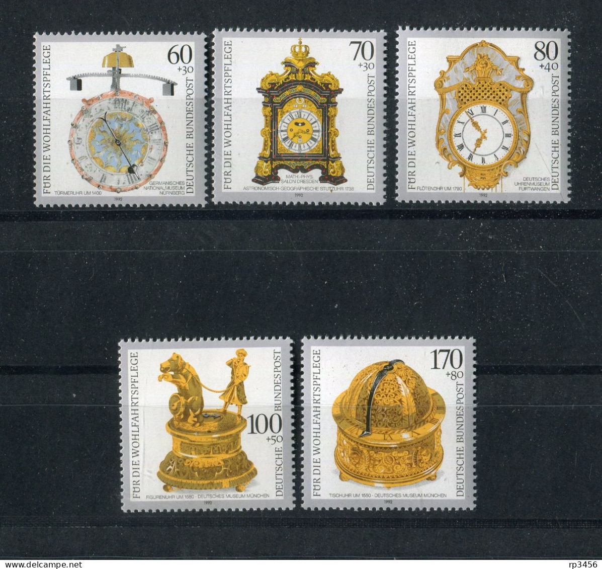 "BUNDESREPUBLIK DEUTSCHLAND" 1992, Mi. 1631-1635 "Uhren" **/postfrisch (1216) - Uhrmacherei