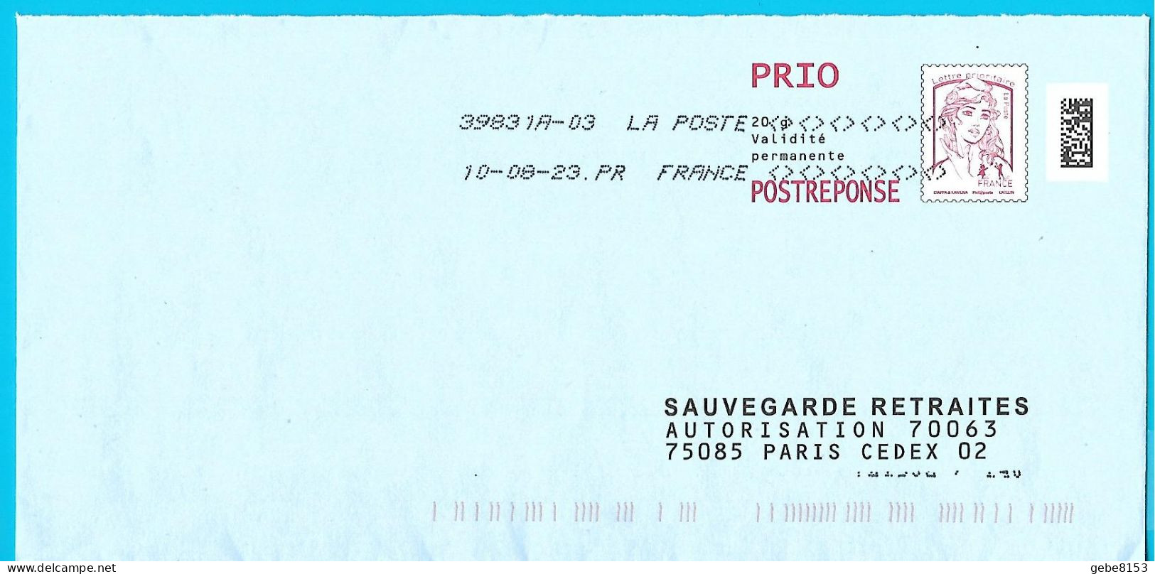 PostRéponse Lettre Prioritaire Marianne Ciappa Phil@poste Sauvegarde Retraites Paris Toshiba - PAP : Antwoord /Ciappa-Kavena