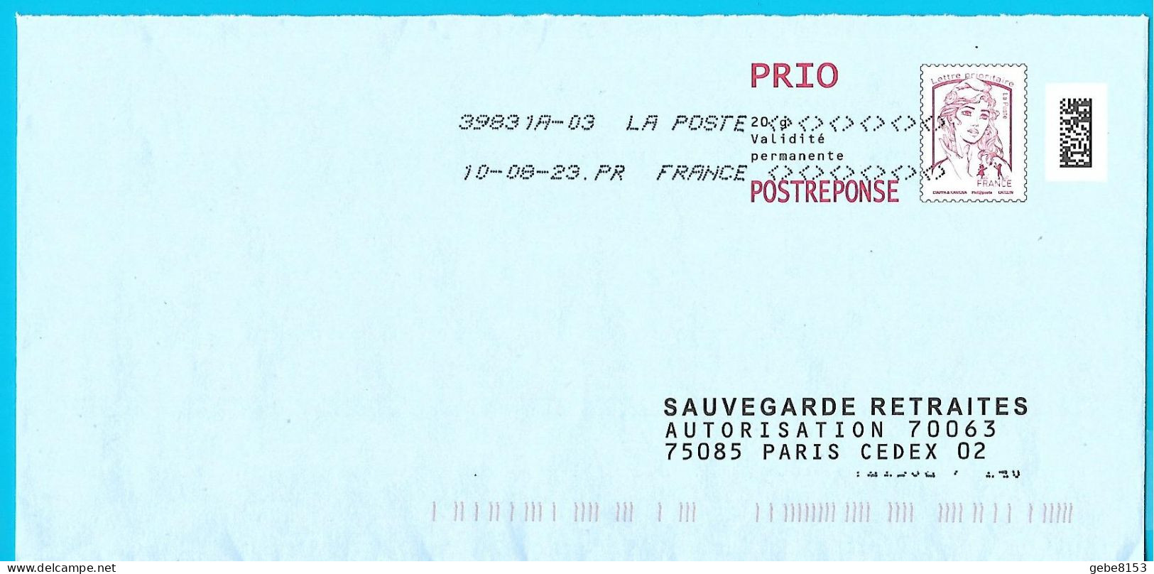 PostRéponse Lettre Prioritaire Marianne Ciappa Phil@poste Sauvegarde Retraites Paris Toshiba - Prêts-à-poster: Réponse /Ciappa-Kavena