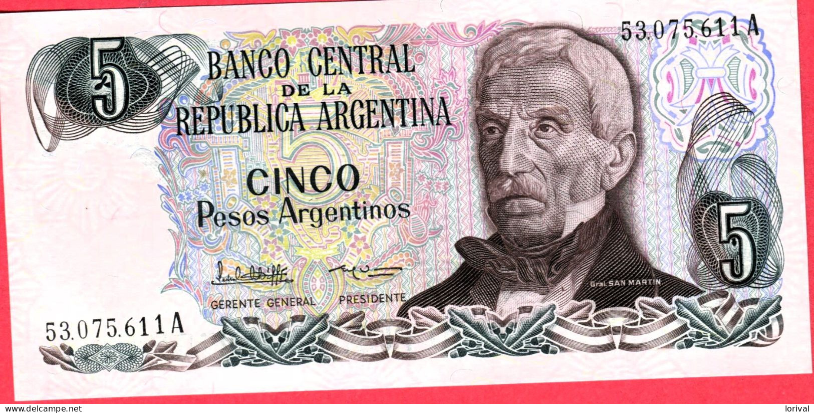 5 Pesos Neuf 3 Euros - Argentine
