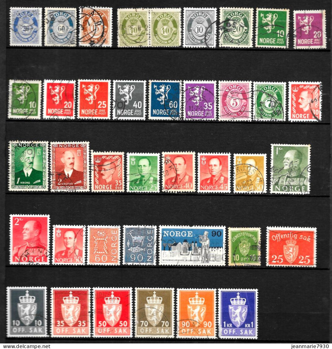 Z298 - NORVEGE - LOT DE 38 TIMBRES ( COTE = 32.00 € ) ET 1 DOCUMENTS - Colecciones