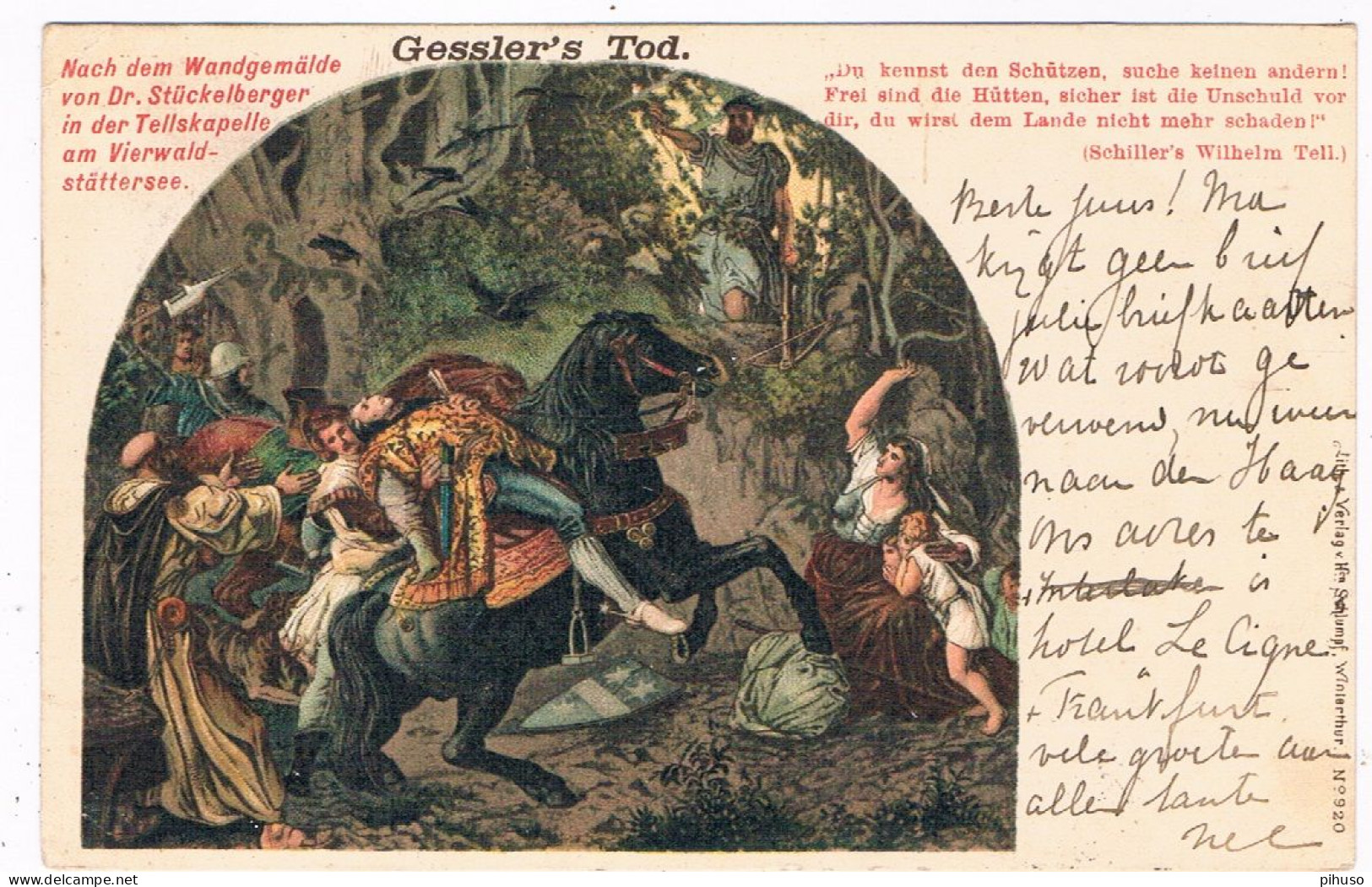 CH-8132-8135    4 Postcards With The Story Of WILHELM TELL - Altdorf