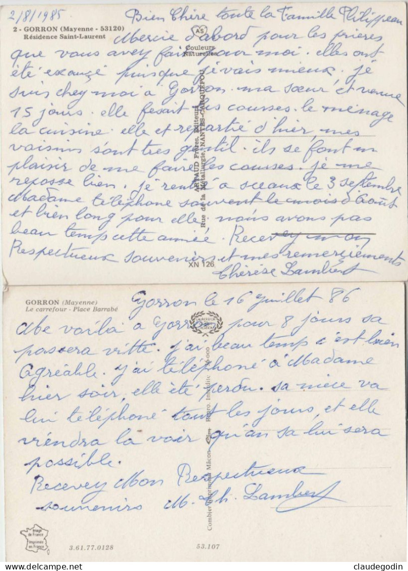 Gorron. Mayenne. Résidence Saint Laurent, Le Carrefour Et La Place Ba. Lot 2 CPSM Grd Format, Circulé, Timbrées. 2 Scans - Gorron