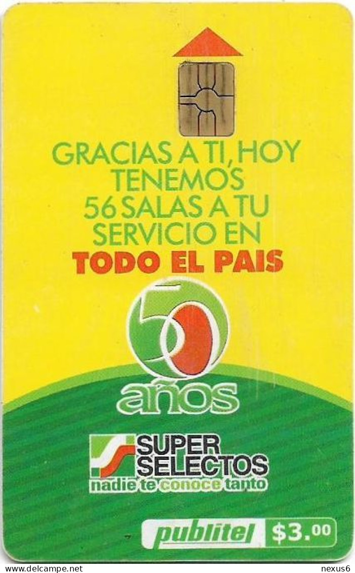 El Salvador - Publitel (Chip) - Gracias A Tí - 50 Años Super Selectos, Chip Gem5 Red, 2002, 3$, Used - El Salvador