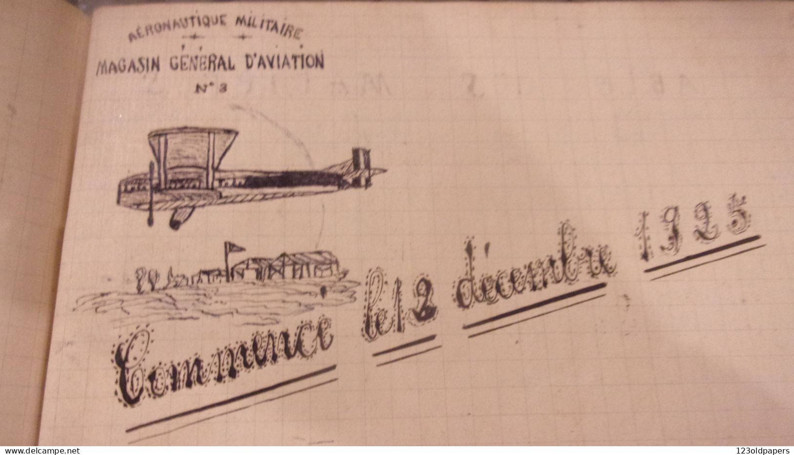 CARNET CHANSONS & CROQUIS AVIATION ROMORANTIN 1925 IER GROUPE 6EME C O AERONAUTIQUE MILITAIRE MAGASIN N° 3 - Manuscripten