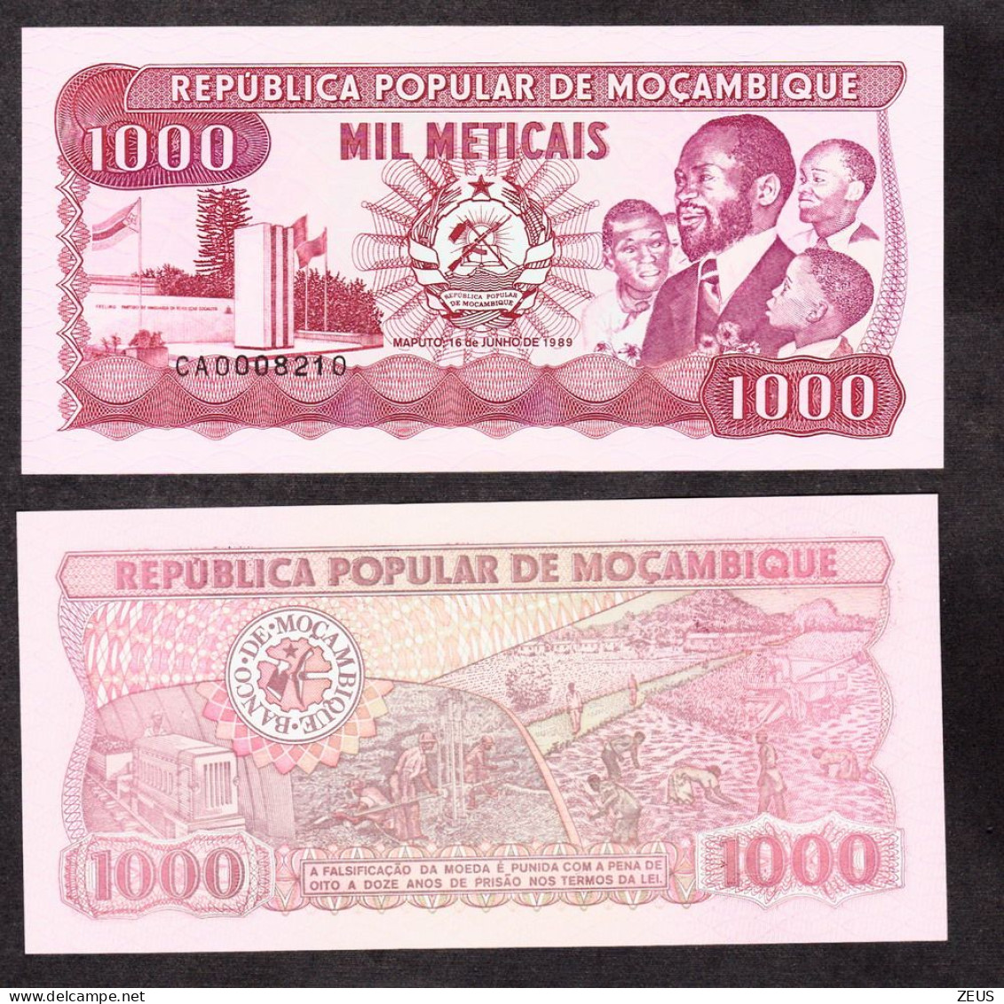 MOZAMBICO 1000 METICAIS 1989 PIK 132 FDS - Mozambique