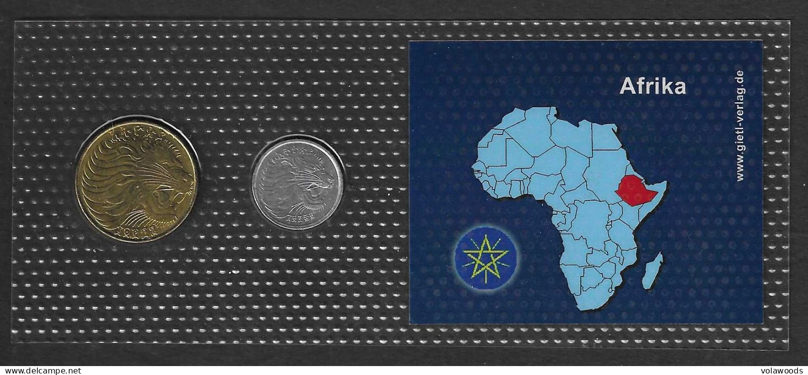 Etiopia - 1 + 10 Santims In Piccolo Folder Km43.2; Km45.2 - Etiopía