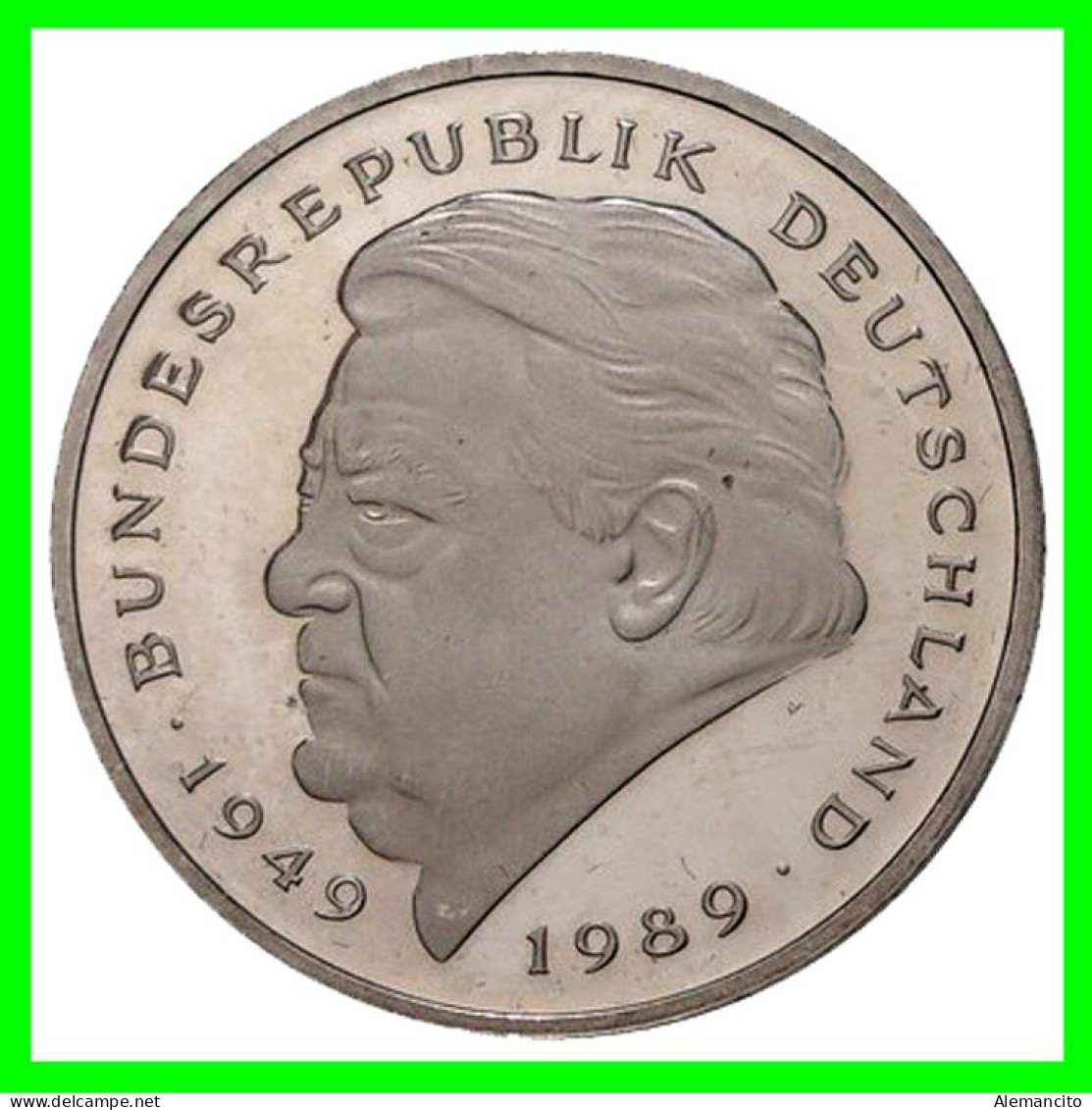 ALEMANIA  SERIE 5 MONEDAS DE 2.00 DM AÑO 1991 CECAS - A - D - F - G - J . DE FRANZ JOSEPH STRAUSS - SIN CIRCULAR PROOF - 2 Mark