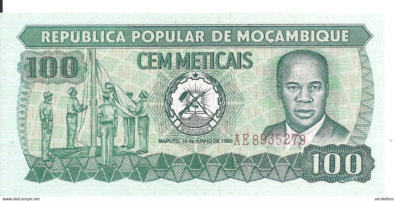 MOZAMBIQUE 100 METICAIS 1980 UNC P 126 - Mozambico