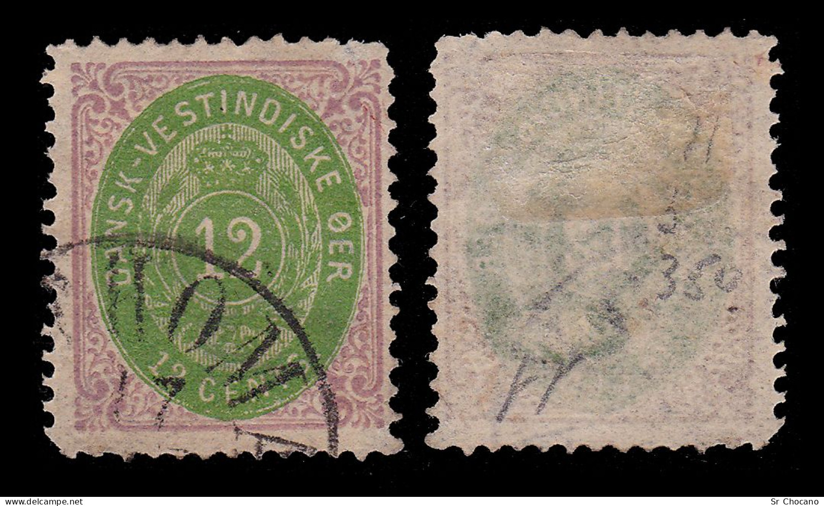 DANISH WEST INDIES.1877.SCOTT 11.12c USED. - Danimarca (Antille)