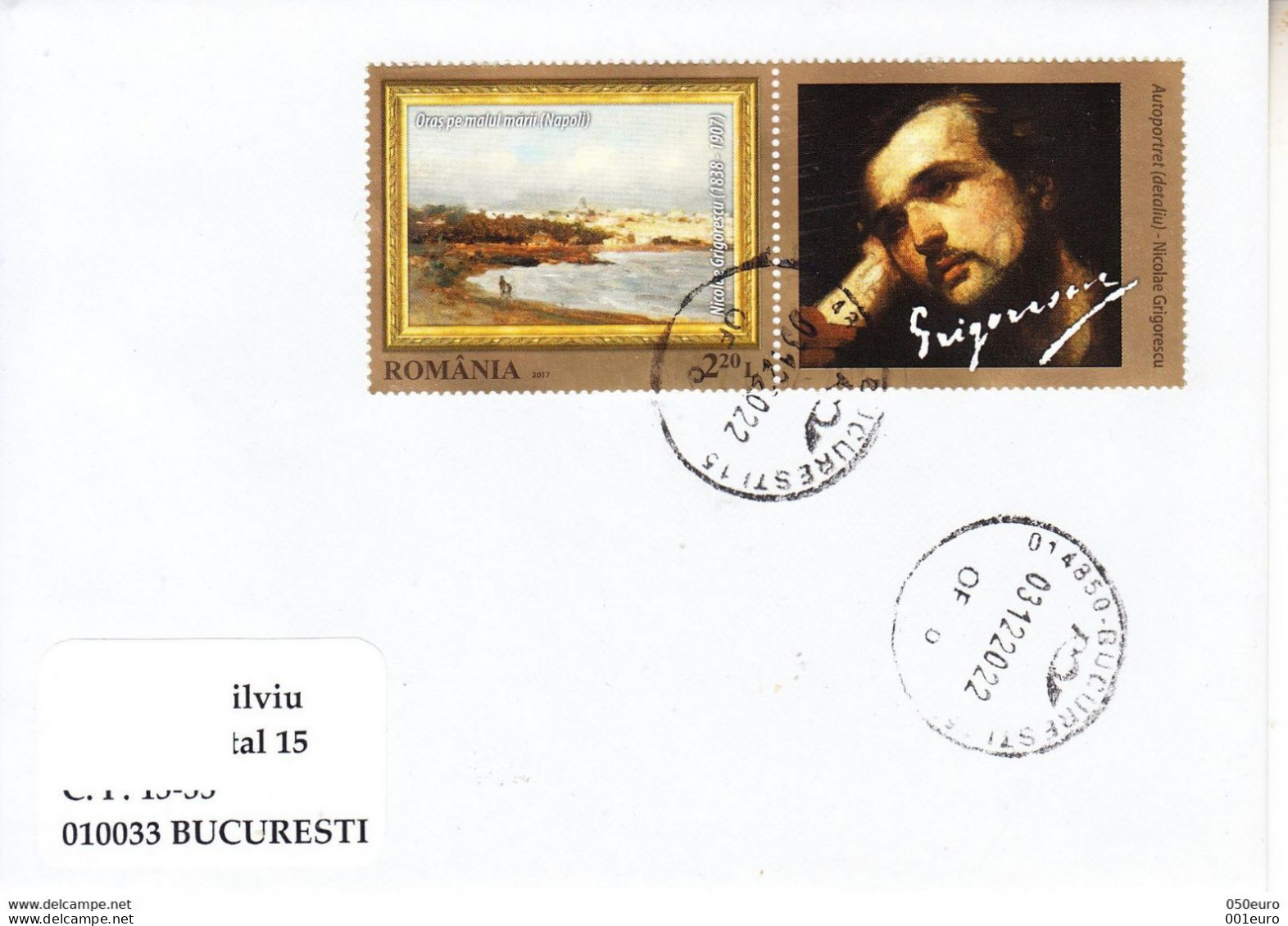 # ROMANIA : LANDSCAPE & SELFPORTRAIT Cover Circulated In Romania To My Address #1151163230 - Registered Shipping! - Storia Postale