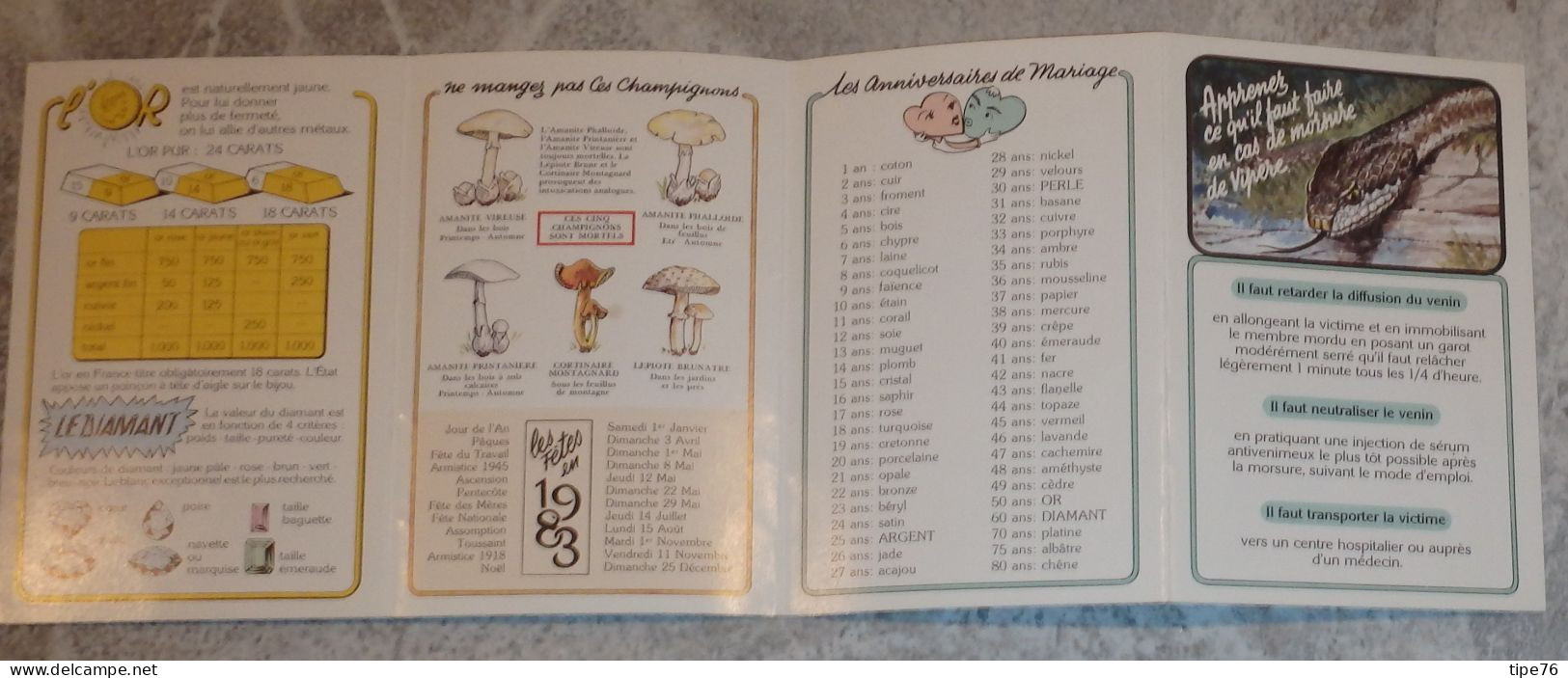 Petit Calendrier Poche 1983  Pêche Au Filet Hérault - Feuillet Ne Mangez Pas Ce Champignon - Coiffeur Guignicourt Reims - Small : 1981-90