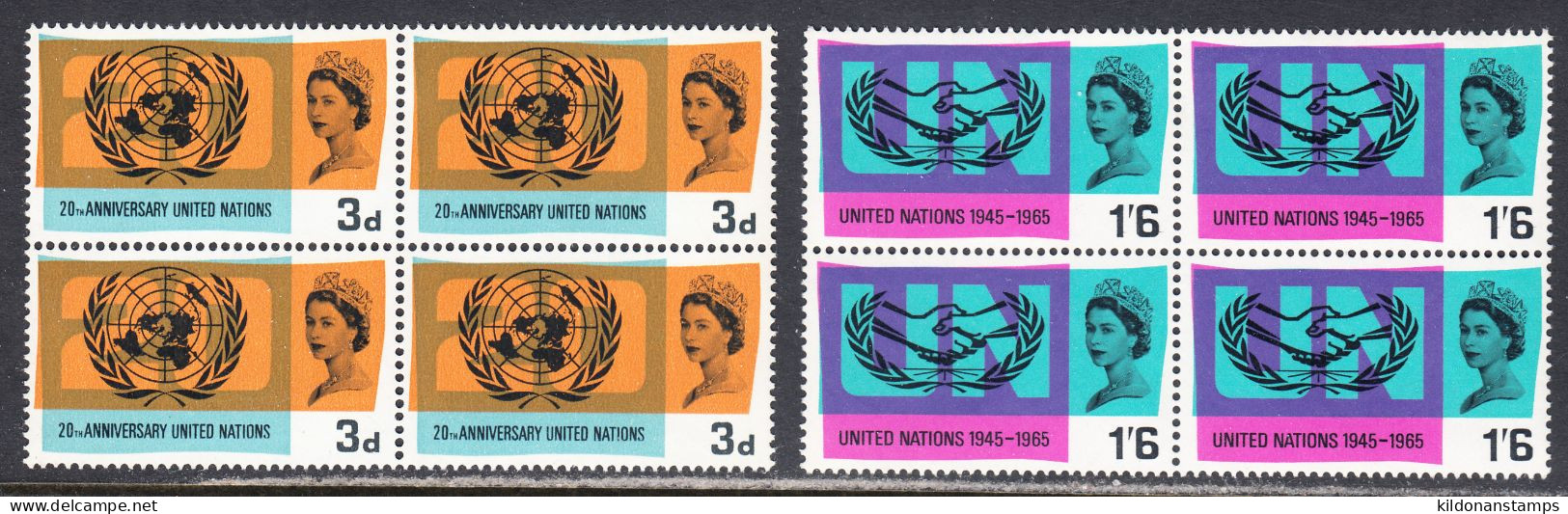 Great Britain 1965 Mint No Hinge, Blocks, Sc# 440-441, SG - Nuovi