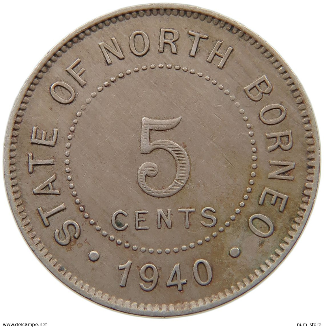 BRITISH NORTH BORNEO 5 CENTS 1940  #t098 0349 - Colonies