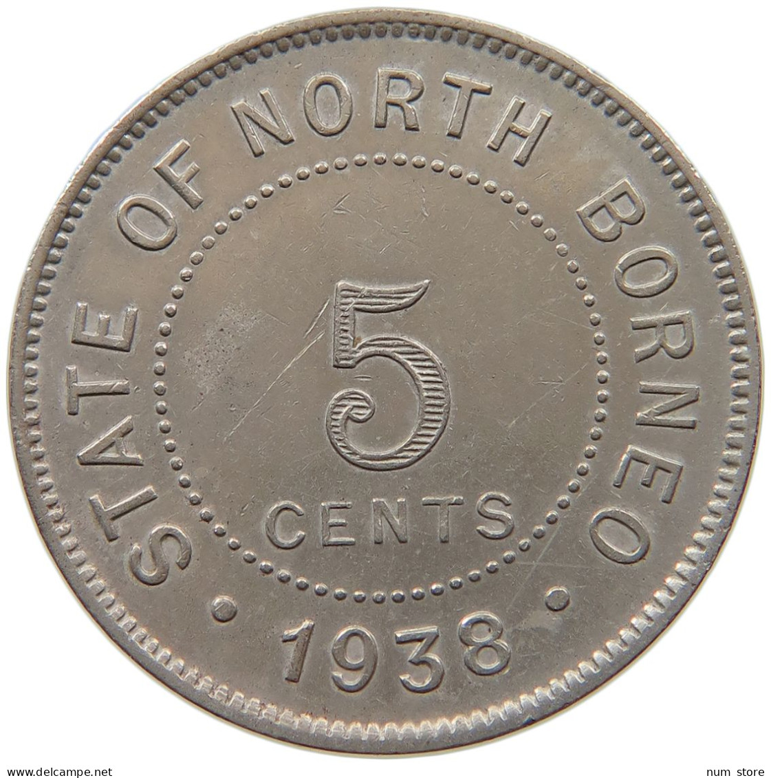 BRITISH NORTH BORNEO 5 CENTS 1938  #a034 0497 - Colonies