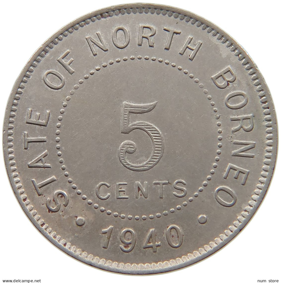 BRITISH NORTH BORNEO 5 CENTS 1940 Edward VII., 1901 - 1910 #t001 0235 - Colonies