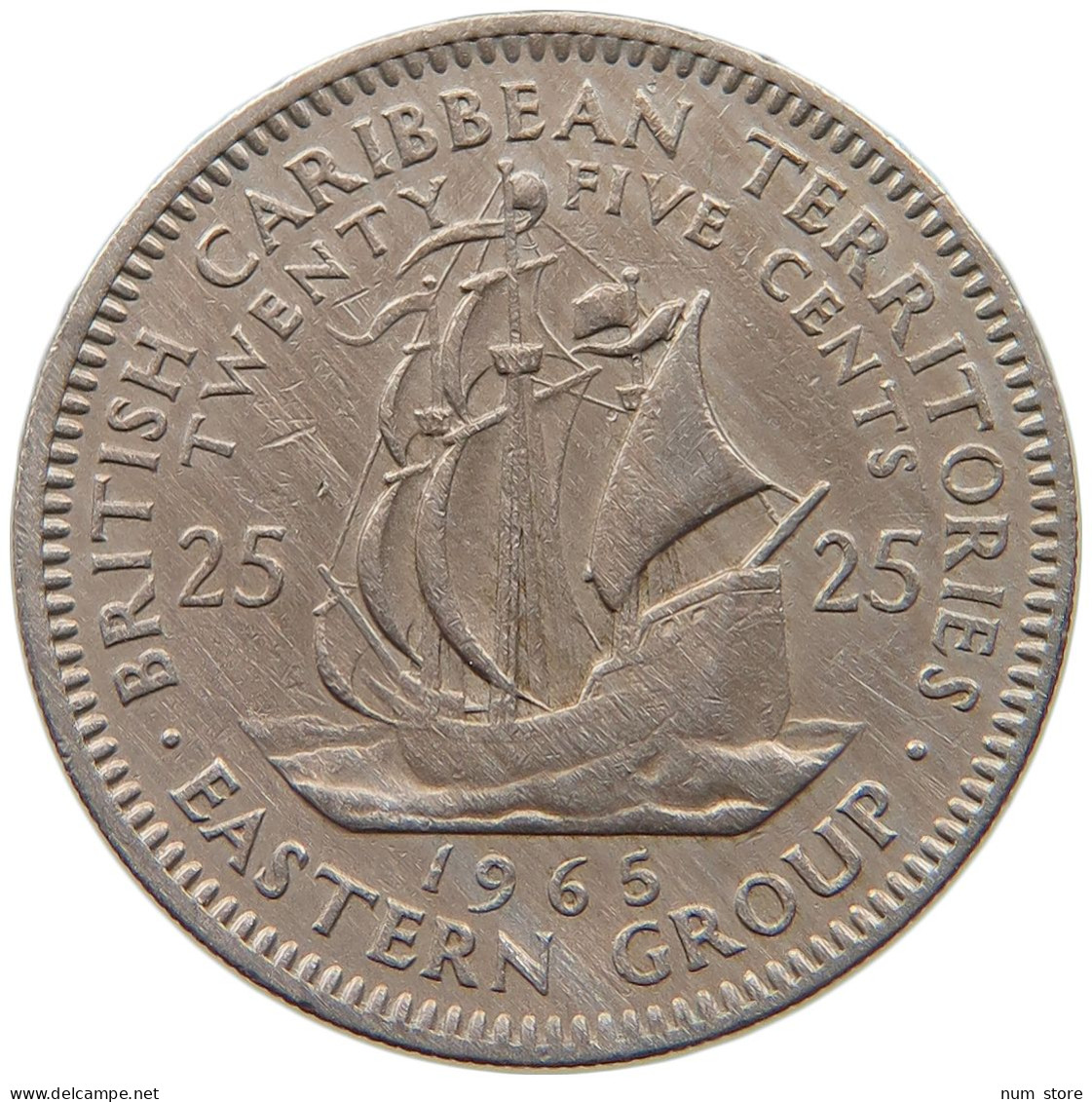 BRITISH CARIBBEAN TERRITORIES 25 CENTS 1965 Elizabeth II. (1952-2022) #a080 0065 - British Caribbean Territories