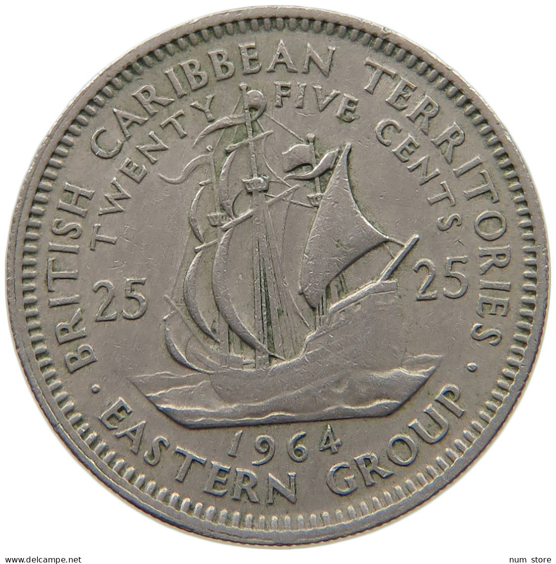 BRITISH CARIBBEAN TERRITORIES 25 CENTS 1964 Elizabeth II. (1952-2022) #c011 0071 - Britse Caribische Gebieden