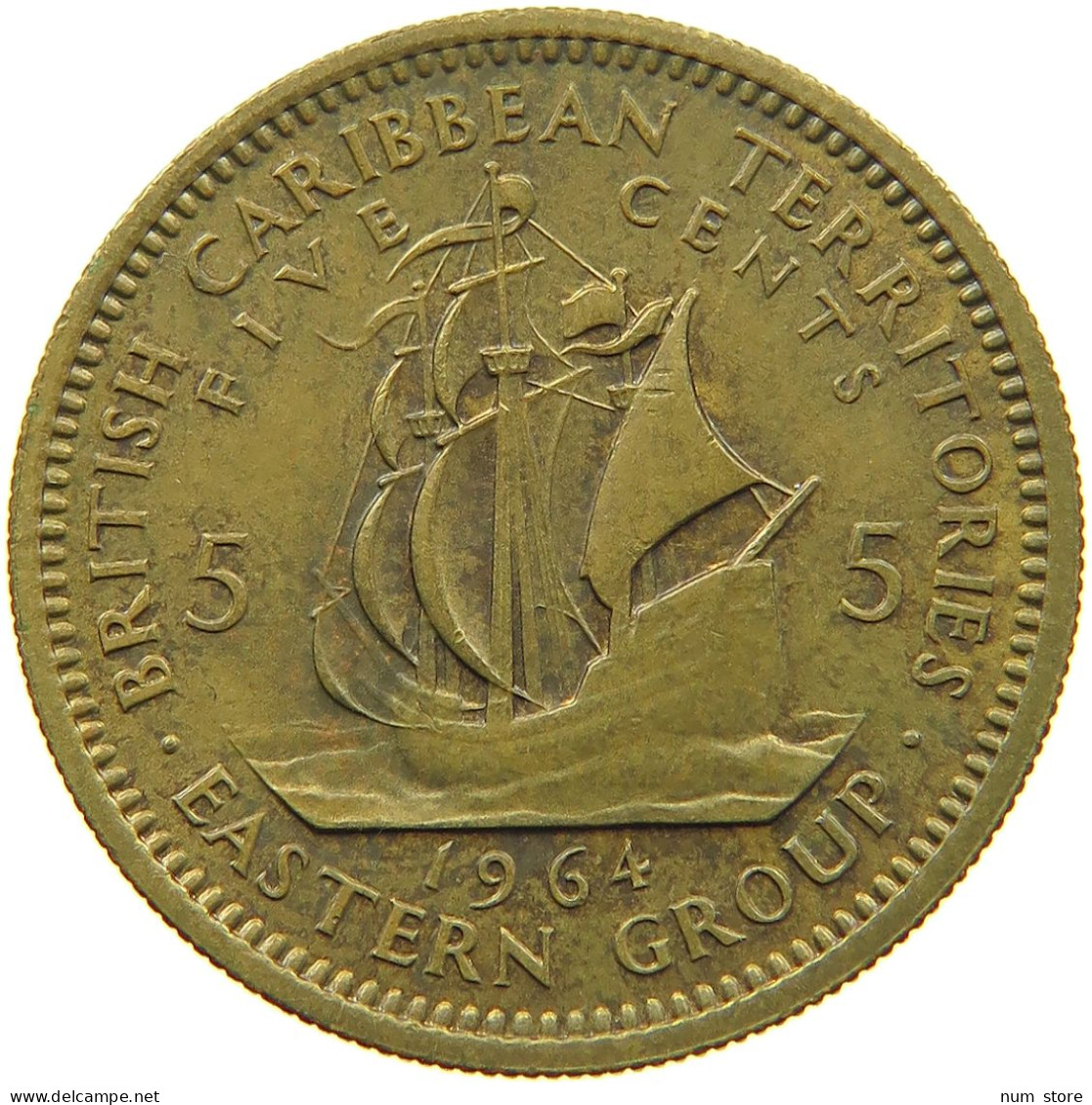 BRITISH CARIBBEAN TERRITORIES 5 CENTS 1964 Elizabeth II. (1952-2022) #c014 0347 - Caraibi Britannici (Territori)