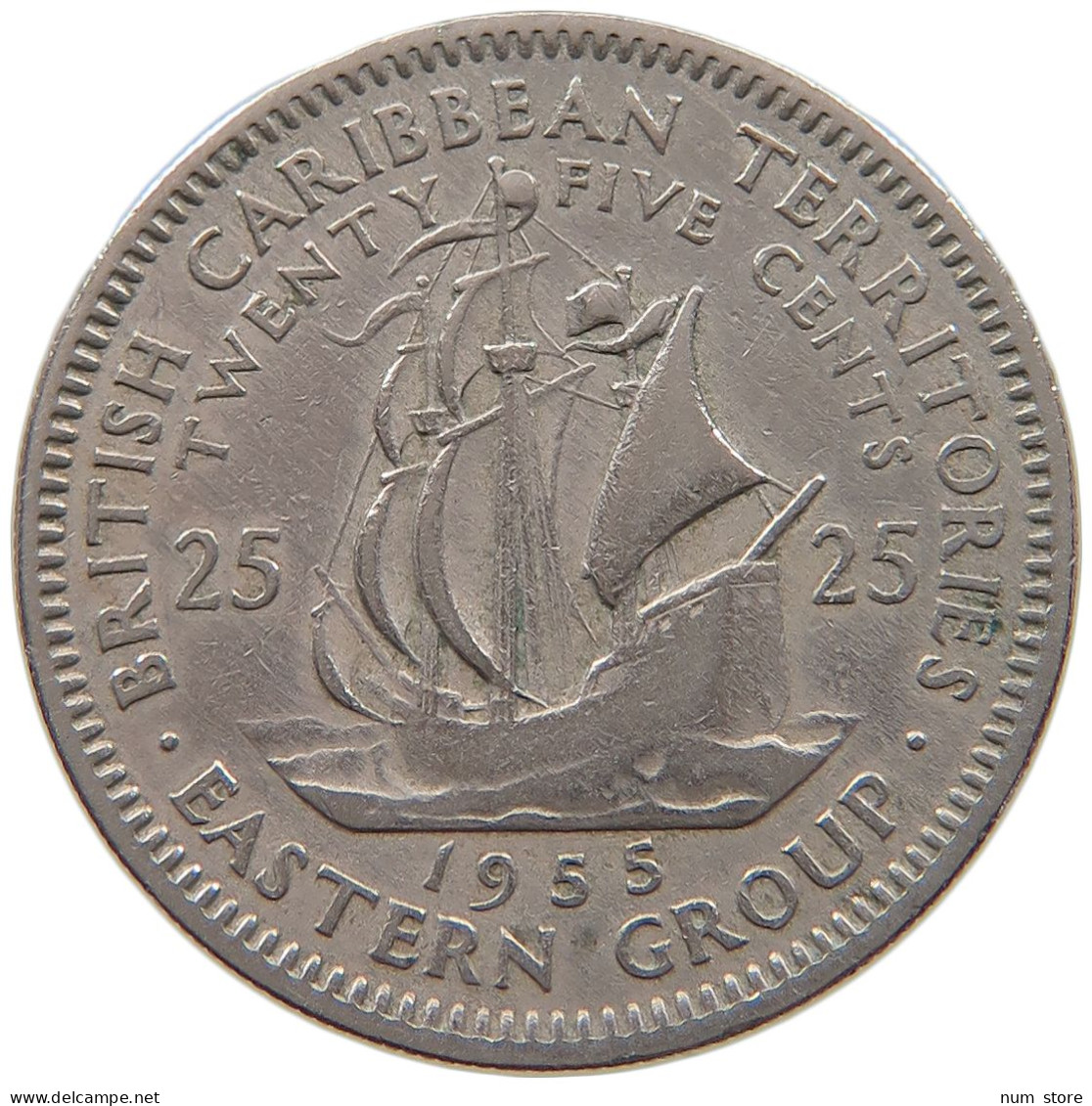 BRITISH CARIBBEAN TERRITORIES 25 CENTS 1955 Elizabeth II. (1952-2022) #a080 0067 - Britse-karibisher Territorien