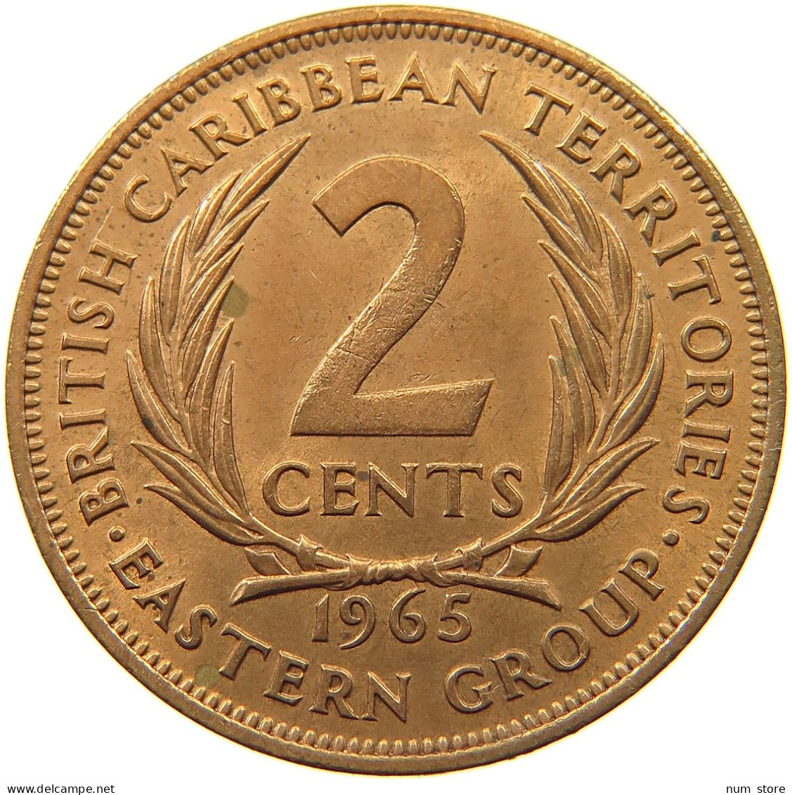 BRITISH CARIBBEAN TERRITORIES 2 CENTS 1965 Elizabeth II. (1952-2022) #s036 0089 - Caribe Británica (Territorios Del)