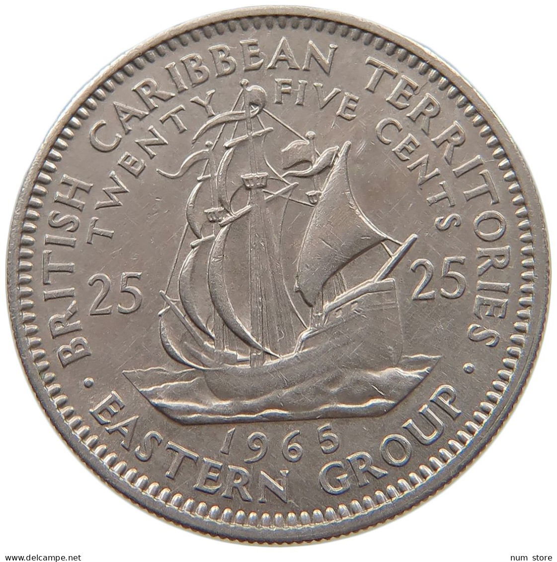 BRITISH CARIBBEAN TERRITORIES 25 CENTS 1965 Elizabeth II. (1952-2022) #s079 0665 - Britse Caribische Gebieden