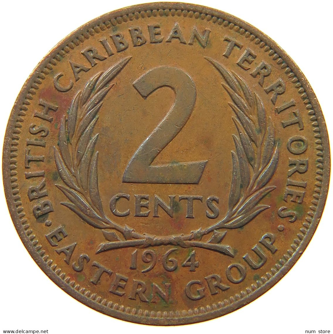 BRITISH CARIBBEAN TERRITORIES 2 CENTS 1964 Elizabeth II. (1952-2022) #a050 0627 - Caribe Británica (Territorios Del)
