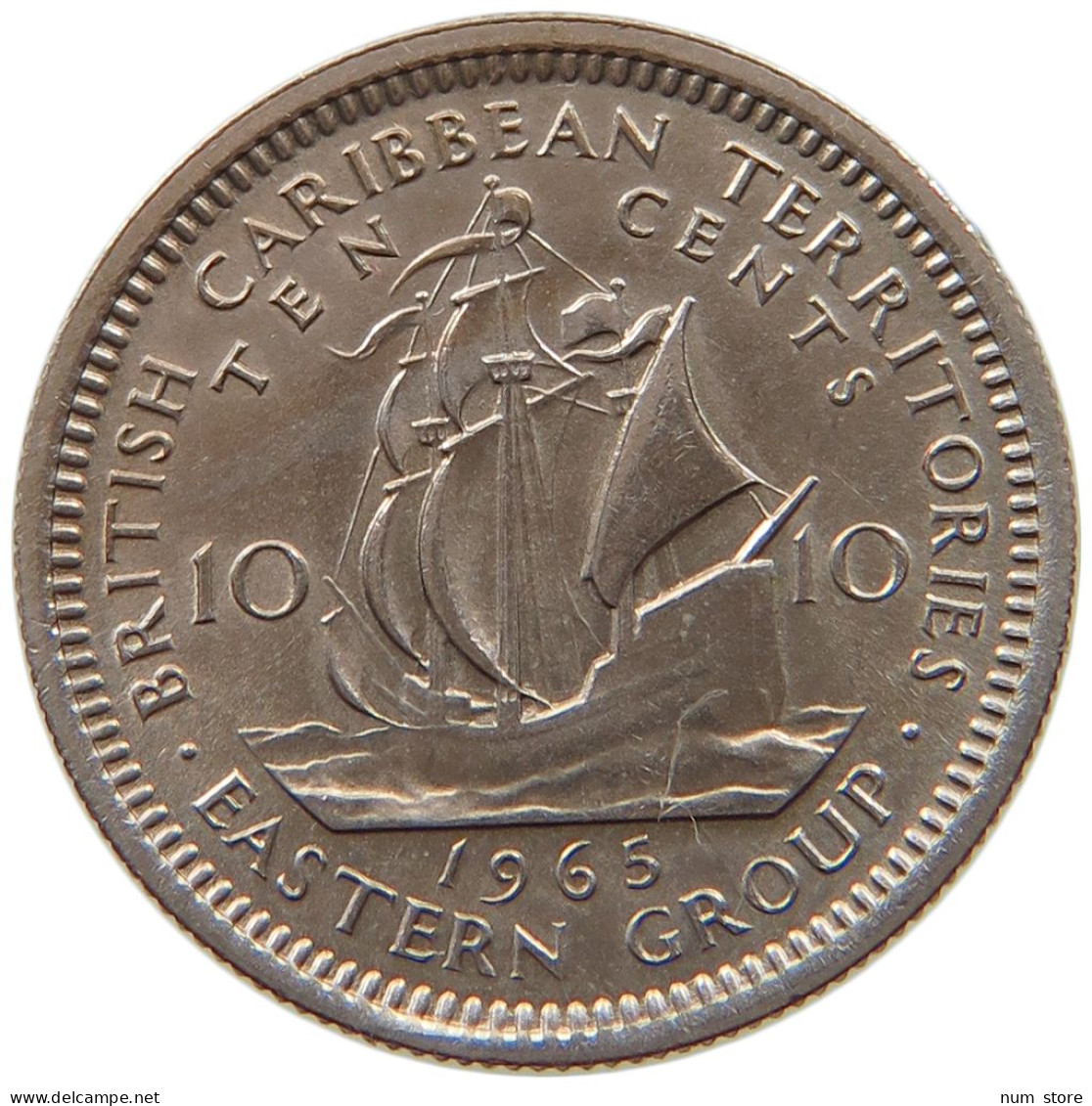 BRITISH CARIBBEAN TERRITORIES 10 CENTS 1965 Elizabeth II. (1952-2022) #s037 0335 - Britse Caribische Gebieden