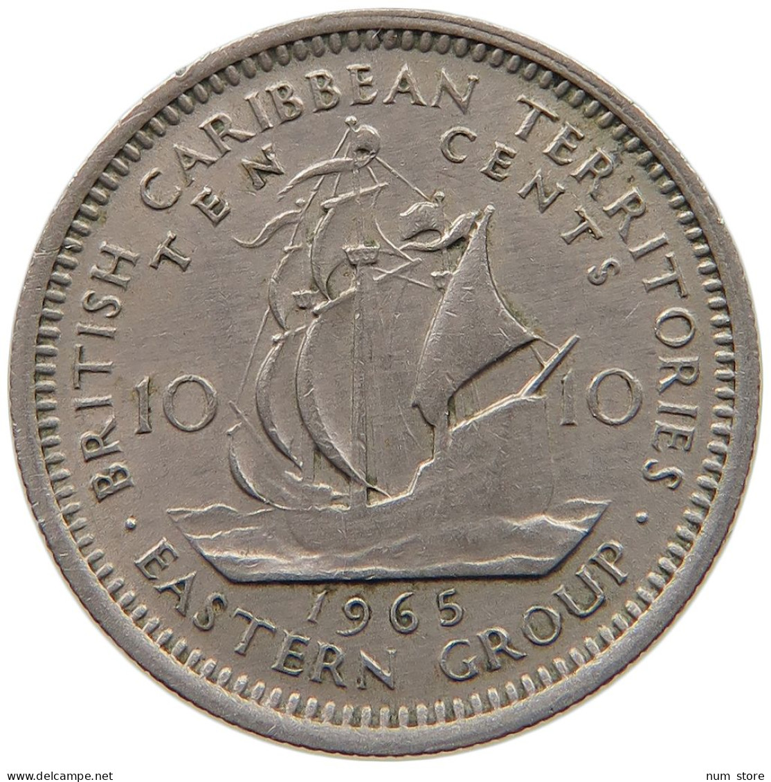 BRITISH CARIBBEAN TERRITORIES 10 CENTS 1965 Elizabeth II. (1952-2022) #c011 0127 - Territoires Britanniques Des Caraïbes