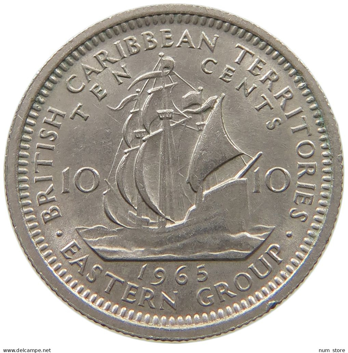 BRITISH CARIBBEAN TERRITORIES 10 CENTS 1965 Elizabeth II. (1952-2022) #s065 0663 - Caraibi Britannici (Territori)