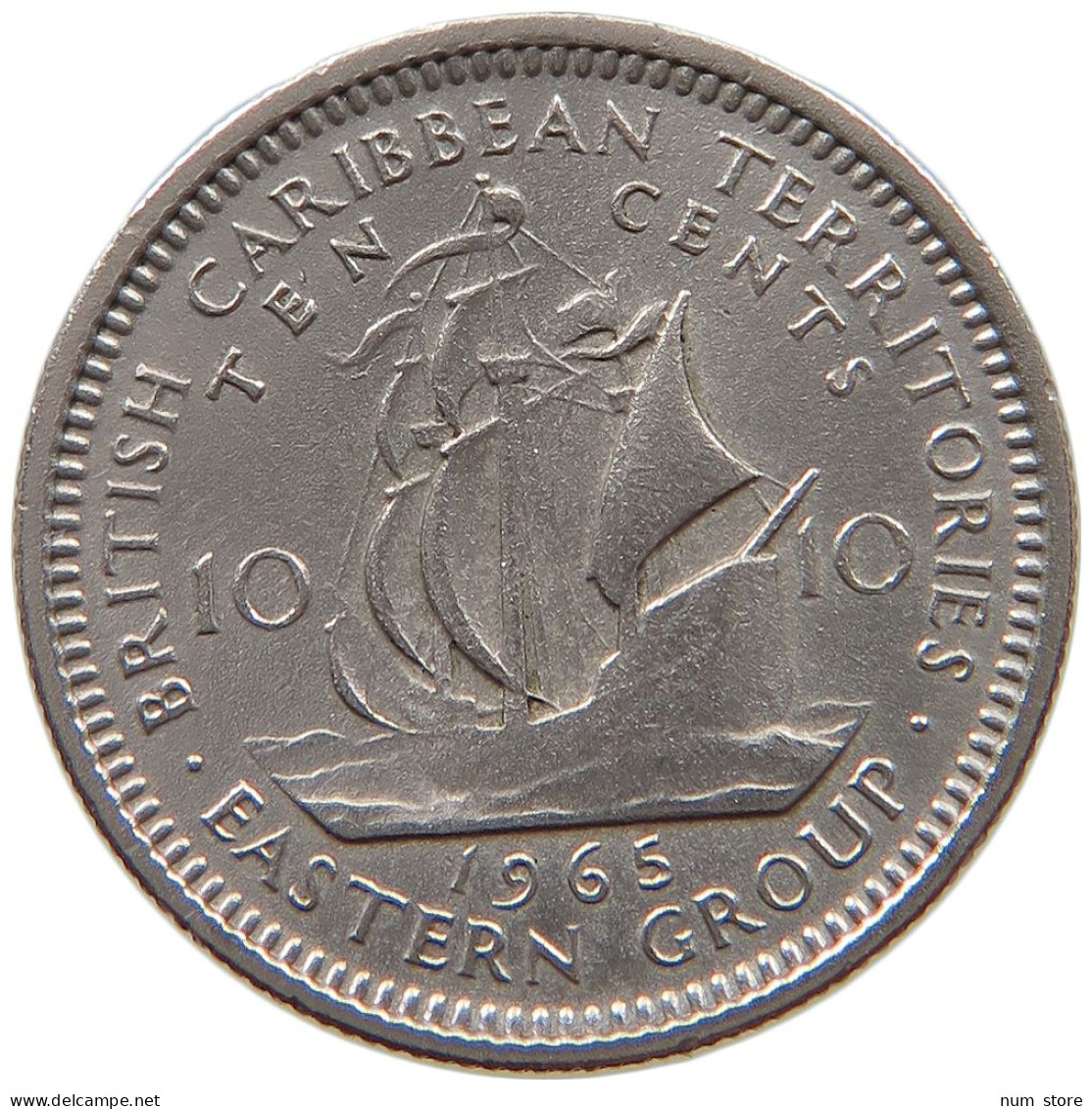 BRITISH CARIBBEAN TERRITORIES 10 CENTS 1965 Elizabeth II. (1952-2022) #a061 0713 - Caraibi Britannici (Territori)