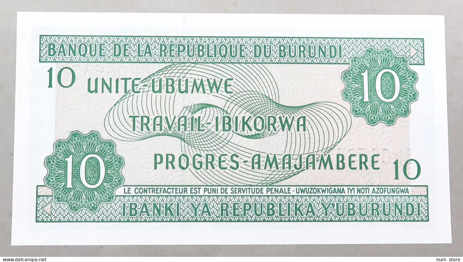 BURUNDI 10 FRANCS   #alb051 1505 - Burundi