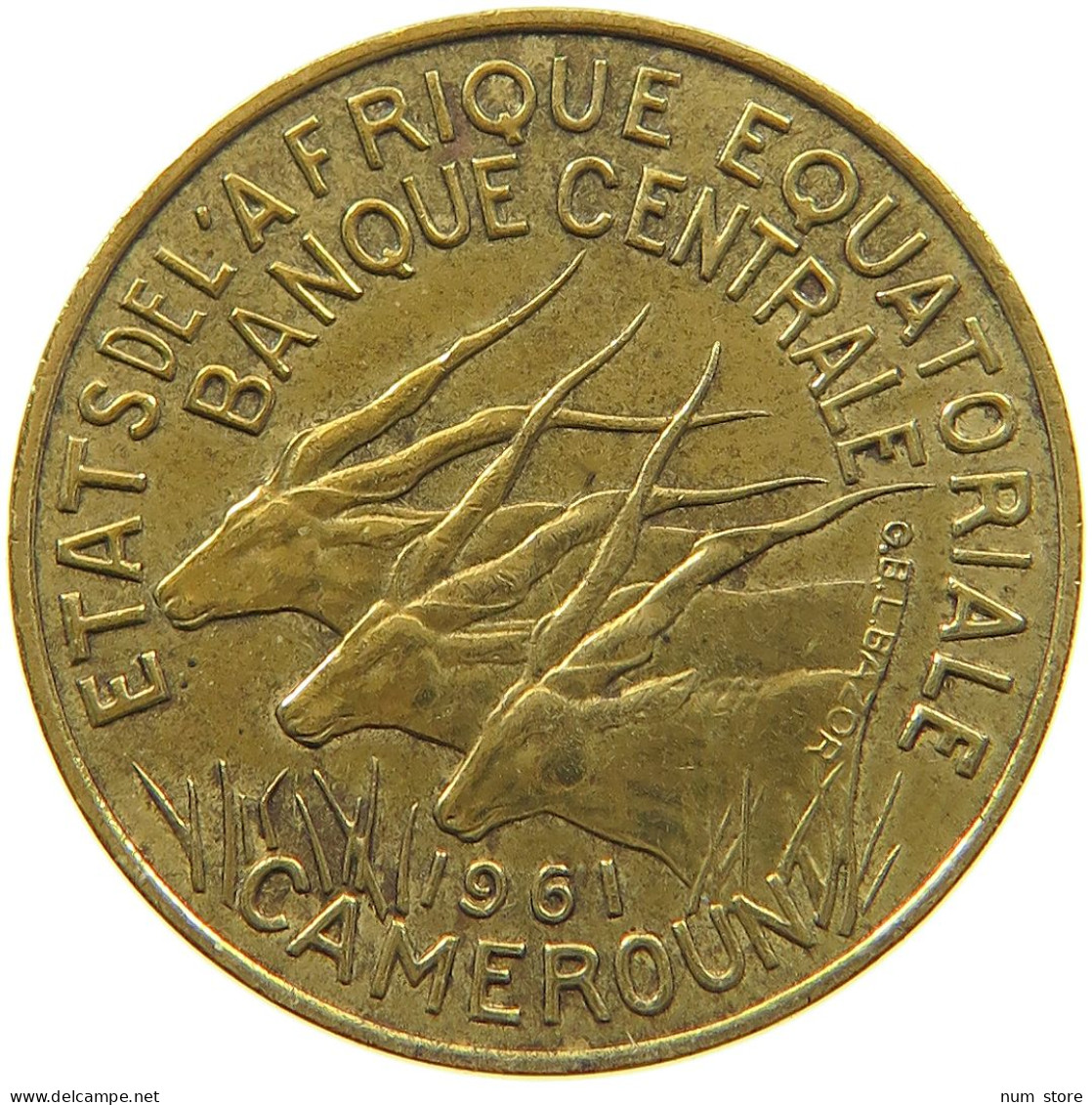 CAMEROON 10 FRANCS 1961  #a047 0163 - Camerun