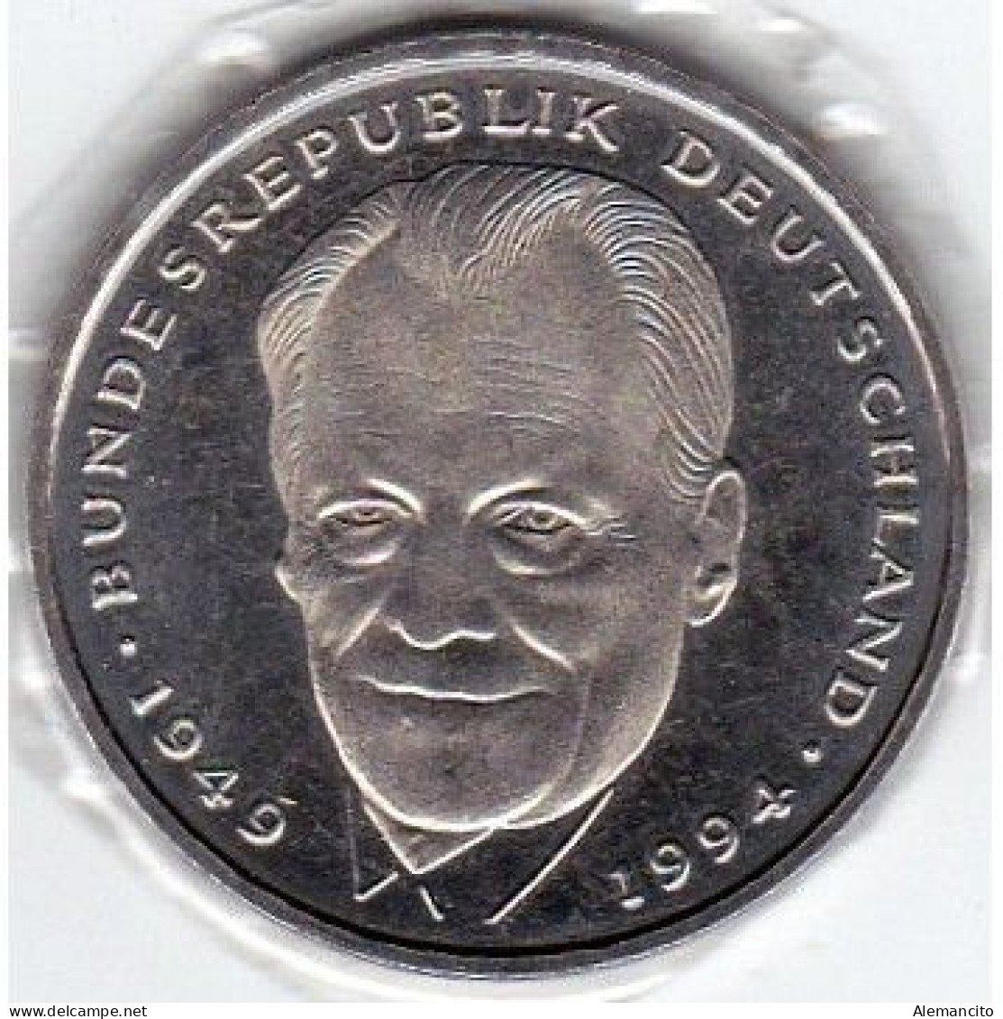 ALEMANIA  SERIE 5 MONEDAS DE 2.00 DM AÑO 1997 - CECAS - A - D - F - G - J . DE - WILLY BRANDT - SIN CIRCULAR PROOF - 2 Marcos