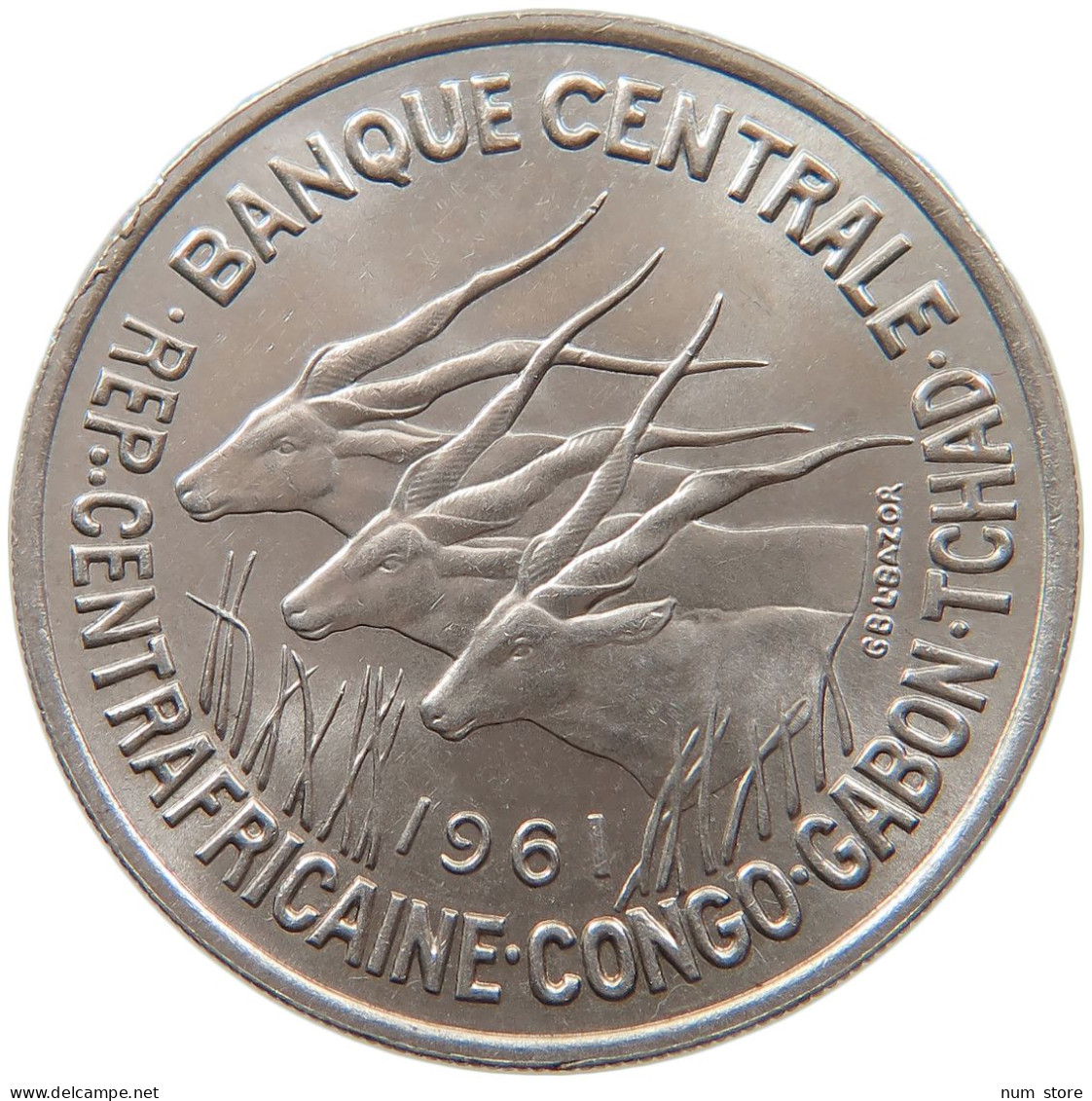 CENTRAL AFRICAN STATES 50 FRANCS 1961  #t162 0541 - Centrafricaine (République)