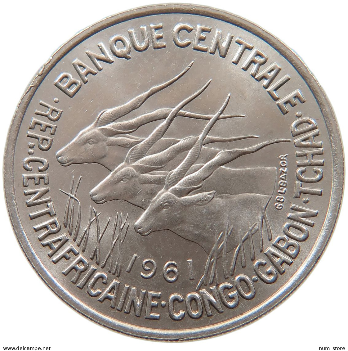 CENTRAL AFRICAN STATES 50 FRANCS 1961  #t162 0541 - Repubblica Centroafricana