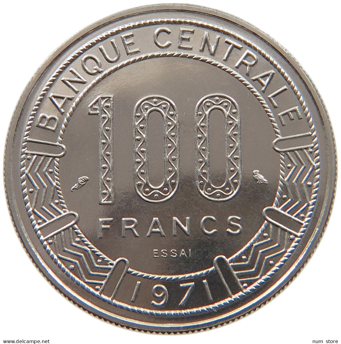 CENTRAL AFRICAN STATES 100 FRANCS 1971 ESSAI  #t084 0075 - Centrafricaine (République)