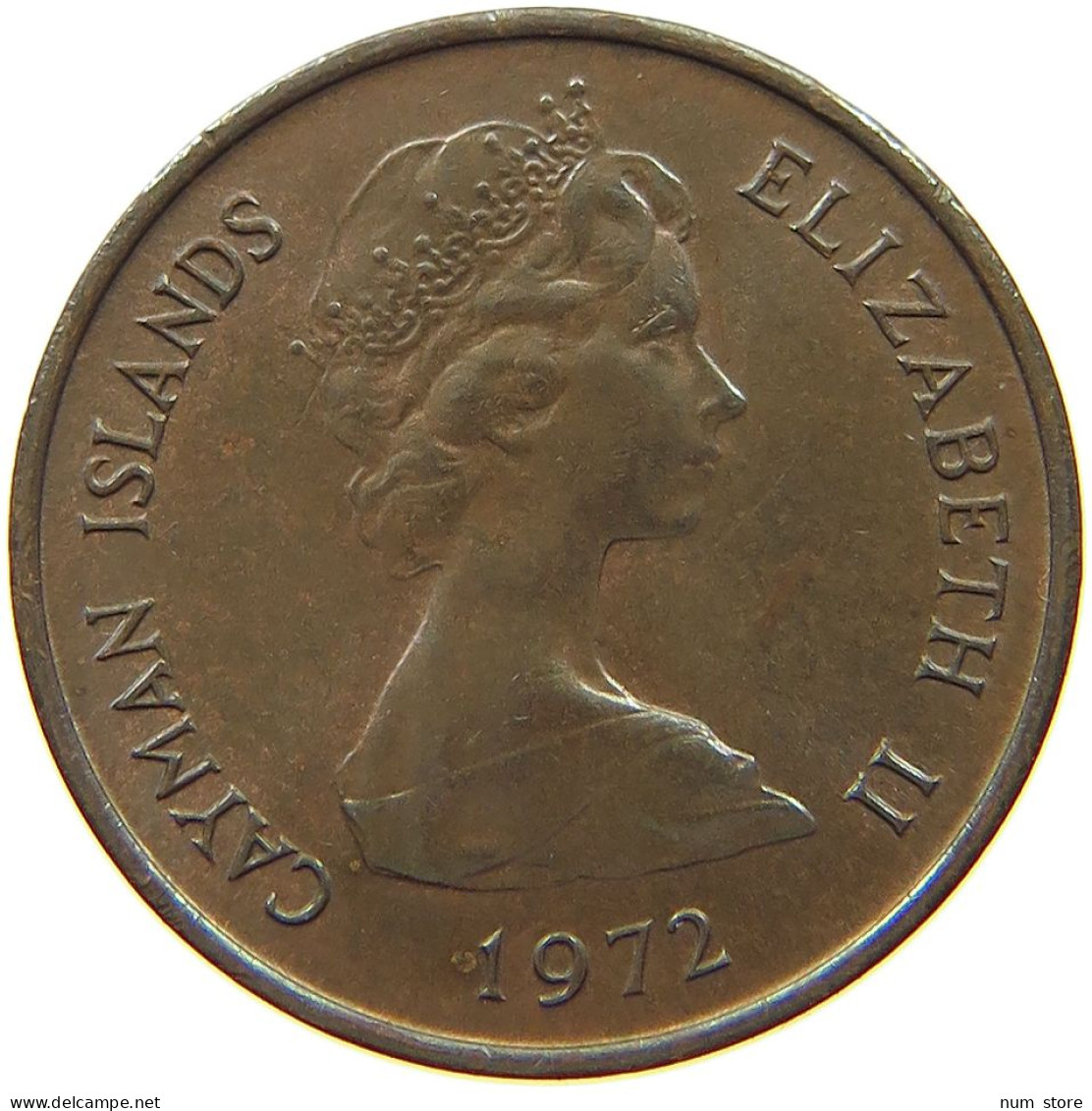 CAYMAN ISLANDS CENT 1972 Elizabeth II. (1952-2022) #s067 0495 - Cayman (Isole)