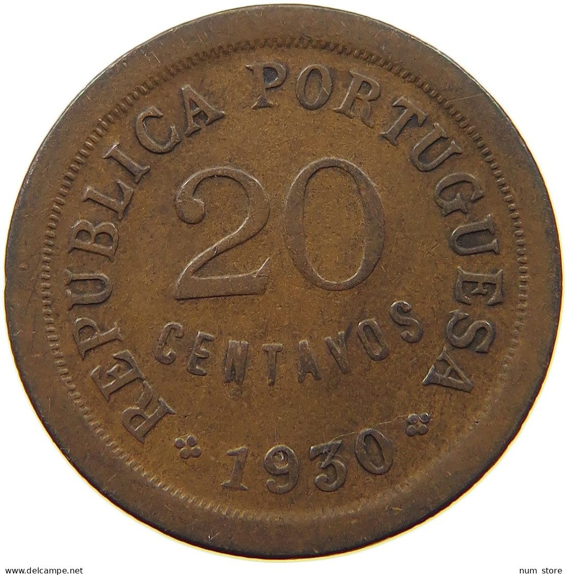 CAPE VERDE 20 CENTAVOS 1930  #s050 0381 - Kaapverdische Eilanden