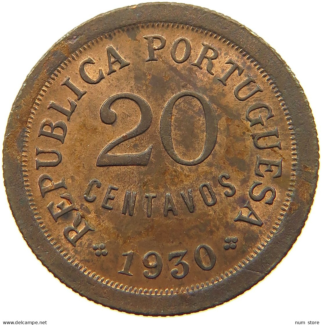 CAPE VERDE 20 CENTAVOS 1930  #a036 0803 - Cabo Verde