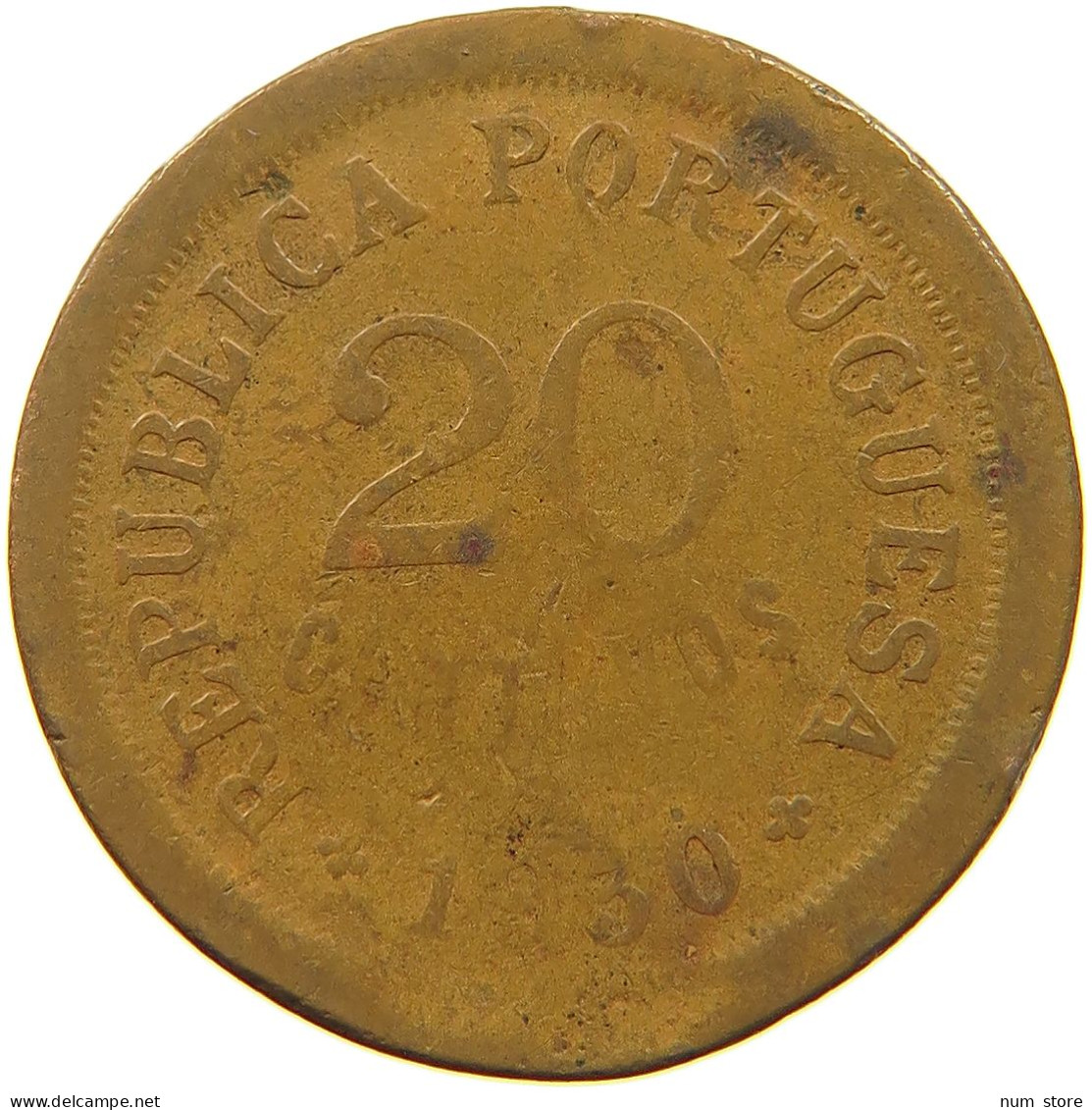 CAPE VERDE 20 CENTAVOS 1930  #a011 0523 - Cap Verde